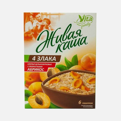 Хлопья Вита Живая каша 4 злака Абрикос к/к 6*35г