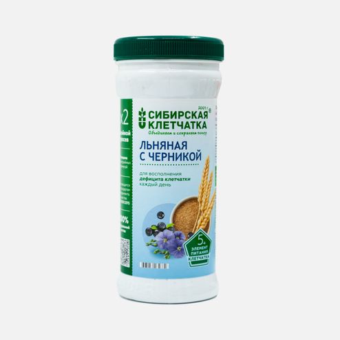 Клетчатка Сибирская льняная с черникой пл/б 280г