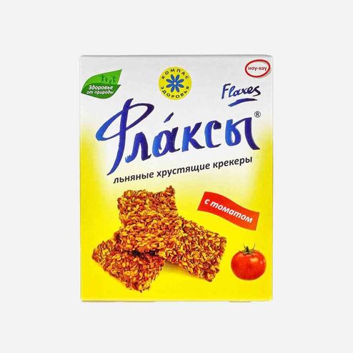 Крекеры Компас здоровья Флаксы льняные с томатом без глютена 120г