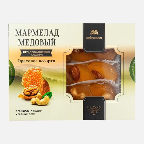 Мармелад Мармеко медовый Ореховое ассорти б/сах к/к 200г