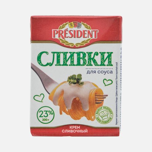 Крем Президент сливочный Сливки для соуса 23% 200г