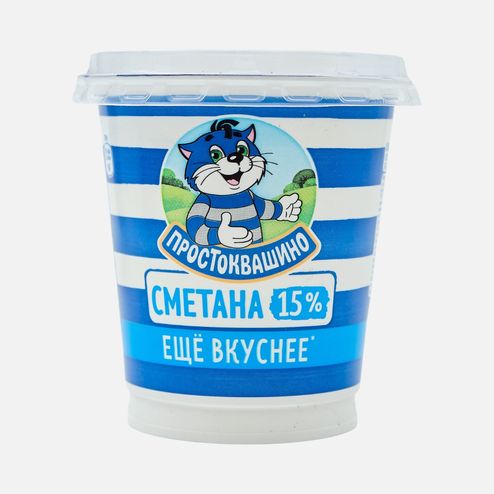 Сметана Простоквашино 15% пл/ст 300г