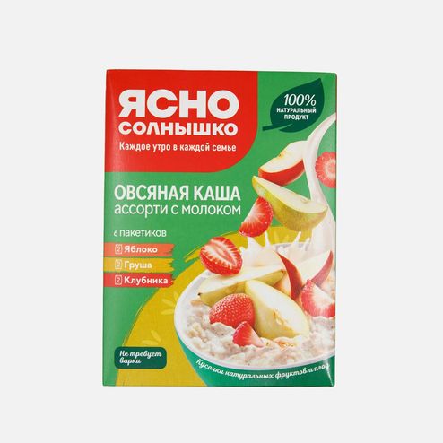 Каша Ясно солнышко овсяная Ассорти с молоком 270г