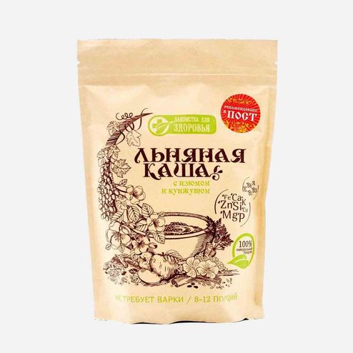 Каша Лакомства для здоровья льняная с изюмом и кунжутом 400г