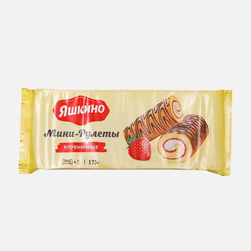 Мини-рулеты Яшкино Клубничные 175г 