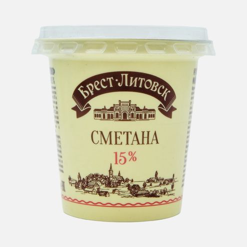 Сметана Брест-Литовск 15% пл/ст 300г