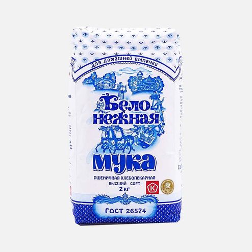 Мука Бело-нежная пшеничная хлебопекарная в/с 2кг