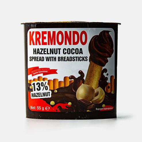 Набор Кремондо из пасты ореховой с какао и хлебных палочек 55г