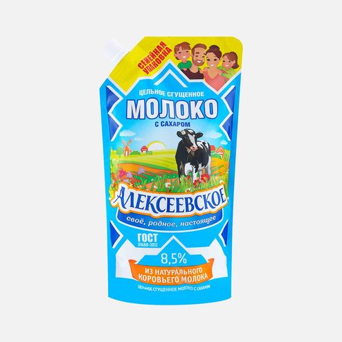 Молоко сгущ Алексеевское вареное с сахаром 8.5% ж/б/кл 360г