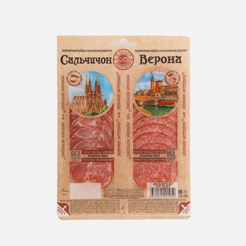 Колбаса Мясная история Сальчичон/Верона с/к нарезка 90г