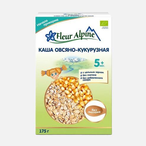 Каша Флер Альпин Овсяно-кукурузная безглютен с 5мес к/к 175г