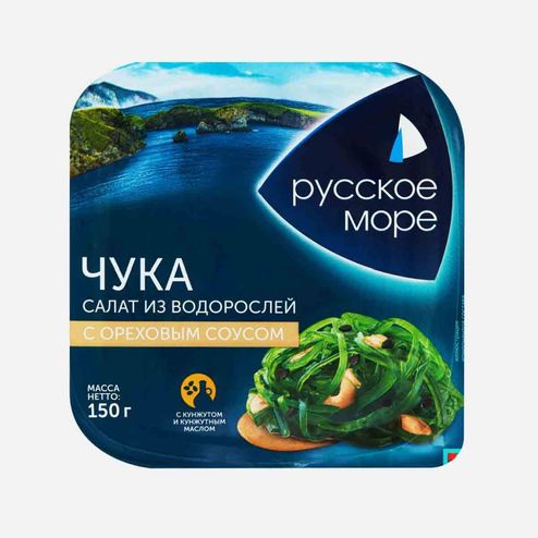 Салат Русское море Чука из морских водорослей с ореховым соусом 150г