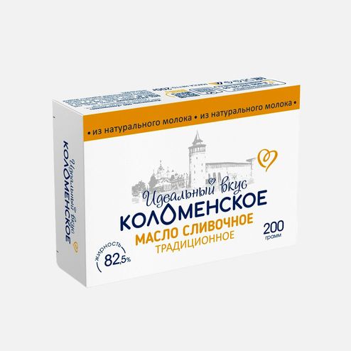 Масло Коломенское Традиционное сливочное 82.5% к/к 200г