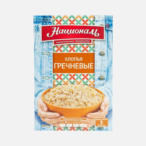 Хлопья Националь гречневые к/к 400г
