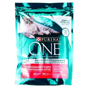 Корм Пурина Ван д/стерлизованных кошек с лососем и пшеницей 200г