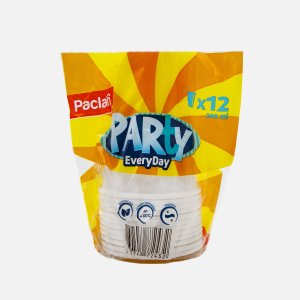 Стаканы Паклан Пати Эври Дей белые пластик 200мл 12шт