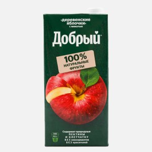 Нектар Добрый Деревенские яблочки с мякотью т/п 2л