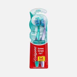 Зубная щетка Колгейт 360 Суперчистота средняя 1+1 Промо