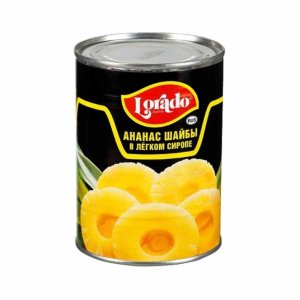 Ананасы Лорадо шайбы в лёгком сиропе ж/б 580мл