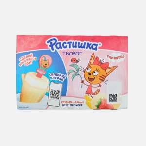 Творог Растишка Клубника/Банан /Пломбир обогащенный 3.5% 6*45г