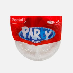 Тарелка Паклан Пати Классик 260мм 3 секции пластик белая 6шт