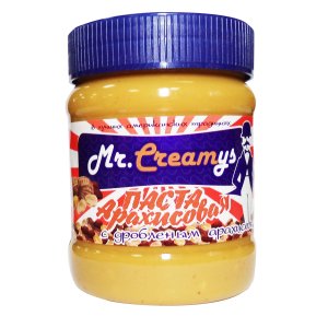 Паста Мр.Кримис Арахисовая с дробленым арахисом пл/б 340г