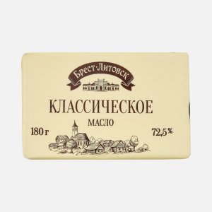 Масло Брест-Литовск сладко-слив/несолен в/с 72.5% 180г