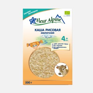 Каша Флер Альпин Органик Рисовая молоч c 4мес к/к 200г