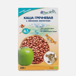 Каша Флер Альпин Органик Гречнев с яблоком молоч c 4мес 200г