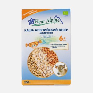 Каша Флер Альпин молочн Альпийск вечер Органик c 6мес 200г