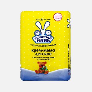 Мыло Ушастый Нянь детское с оливковым маслом и ромашкой 90г
