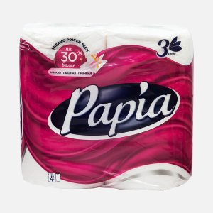 Бумага туалетная Папиа белая 3сл 4рул