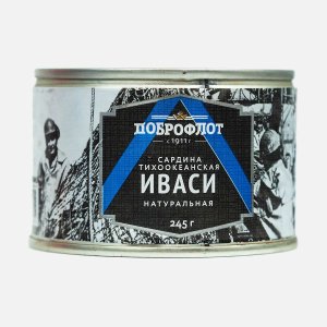 Сардина Доброфлот Иваси т/о натуральная ж/б/кл 245г