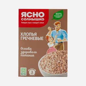 Хлопья Ясно солнышко гречневые к/к 375г