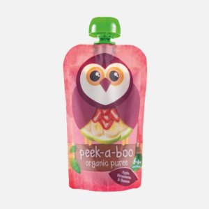 Пюре Пик-а-бу яблоко/банан/клубника органич с 6мес дой/пак 113г