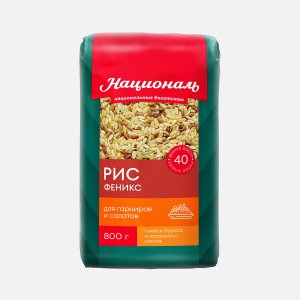Смесь риса Националь Феникс из бурого и красного пл/пак 800г