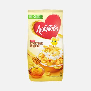 Хлопья Любятово Кукурузные медовые пл/уп 250г