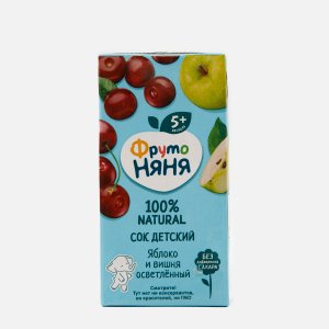 Сок ФрутоНяня Яблоко/Вишня осветл с 5мес т/п 0,2л