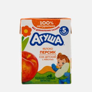 Сок Агуша Яблоко/персик с 5 мес т/п 0,2л