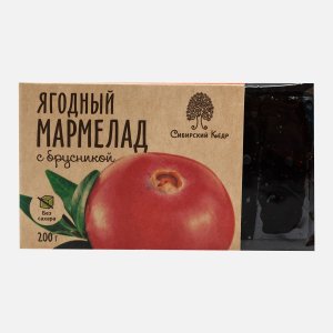 Мармелад Сибирский кедр Ягодень Брусника 200г