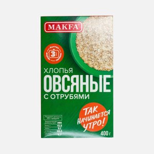 Хлопья Макфа овсяные с отрубями к/к 400г