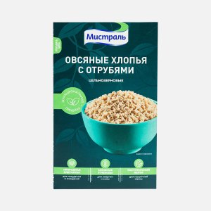 Хлопья Мистраль овсяные с отрубями Фитнес Эксперт к/к 400г