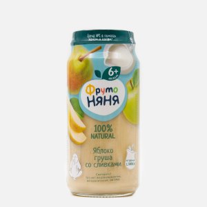 Пюре ФрутоНяня Яблоко/Груша Сливки ст/б 250г