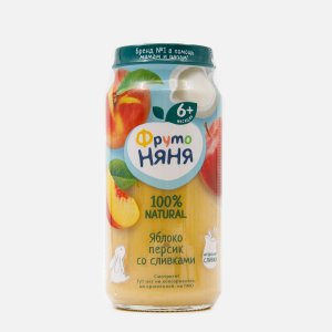 Пюре ФрутоНяня Яблоко/Персик Сливки ст/б 250г