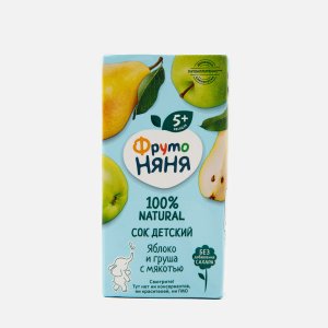 Сок ФрутоНяня Яблоко и Груша с мякотью б/сах с 5мес т/п 200мл
