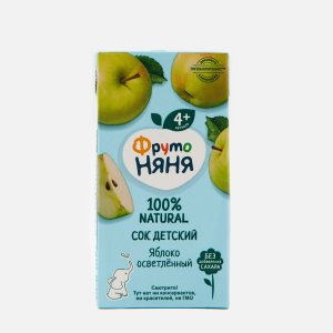 Сок ФрутоНяня Яблоко осветленный без сахара 200мл