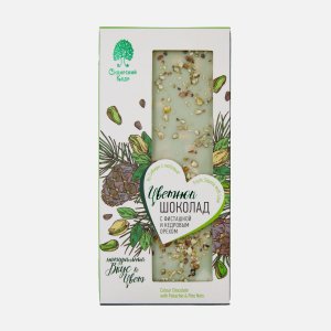 Шоколад Сибирский кедр Цветной с фисташкой и кедровым орехом 100г