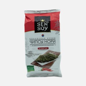 Чипсы Сэн Сой Премиум Нори Кимчи из морской капусты пл/уп 4,5г