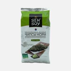 Чипсы Сэн Сой Премиум Нори Васаби из морских водорослей пл/уп 4,5г