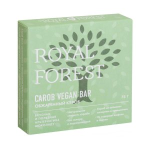 Шоколад Роял Форест Кэроб Веган Бар обжарен кэроб без глютена/веган 75г